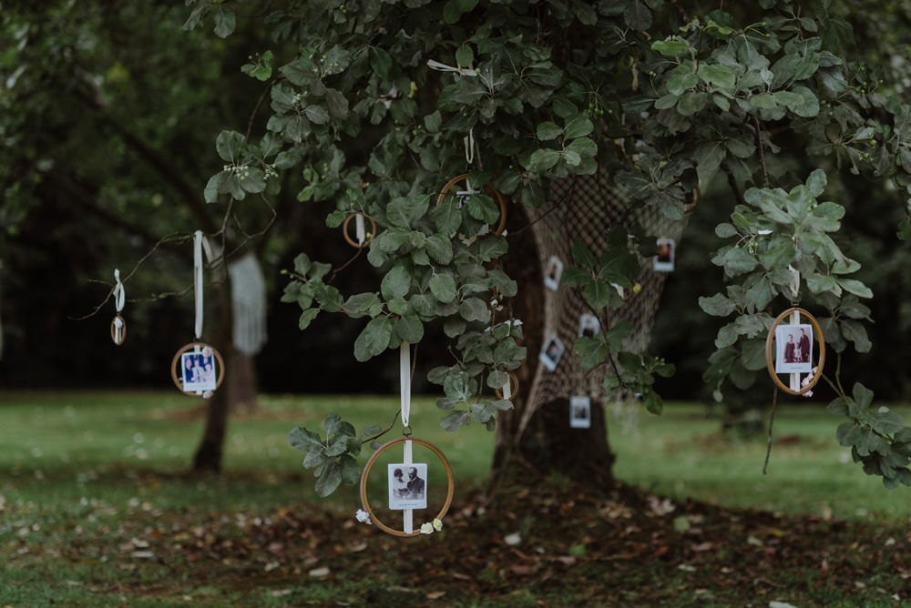 Hanging Tree Family Photographs Embroidery Hoops Felin Newydd House Wedding Christopherian.co.uk