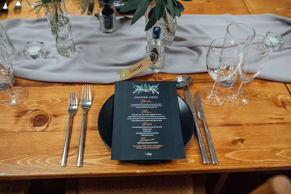Place Setting Decor Table Silk Runner Grey Foral Stationery Fivefourstudios Wedding Ellie Grace Photography