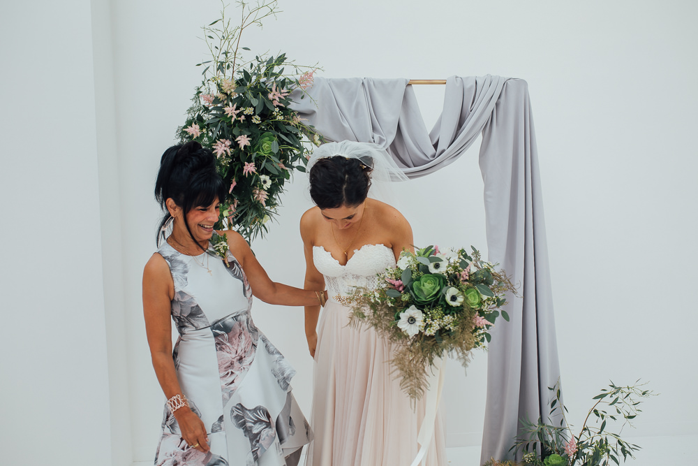 Dress Gown Bride Bridal Strapless Sweetheart Martina Liana Skirt Top Veil Fivefourstudios Wedding Ellie Grace Photography