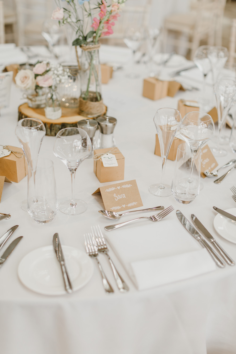 Kraft Brown Paper Place Name Cards Calligraphy GG’s Yard Wedding Amy Lou Photography