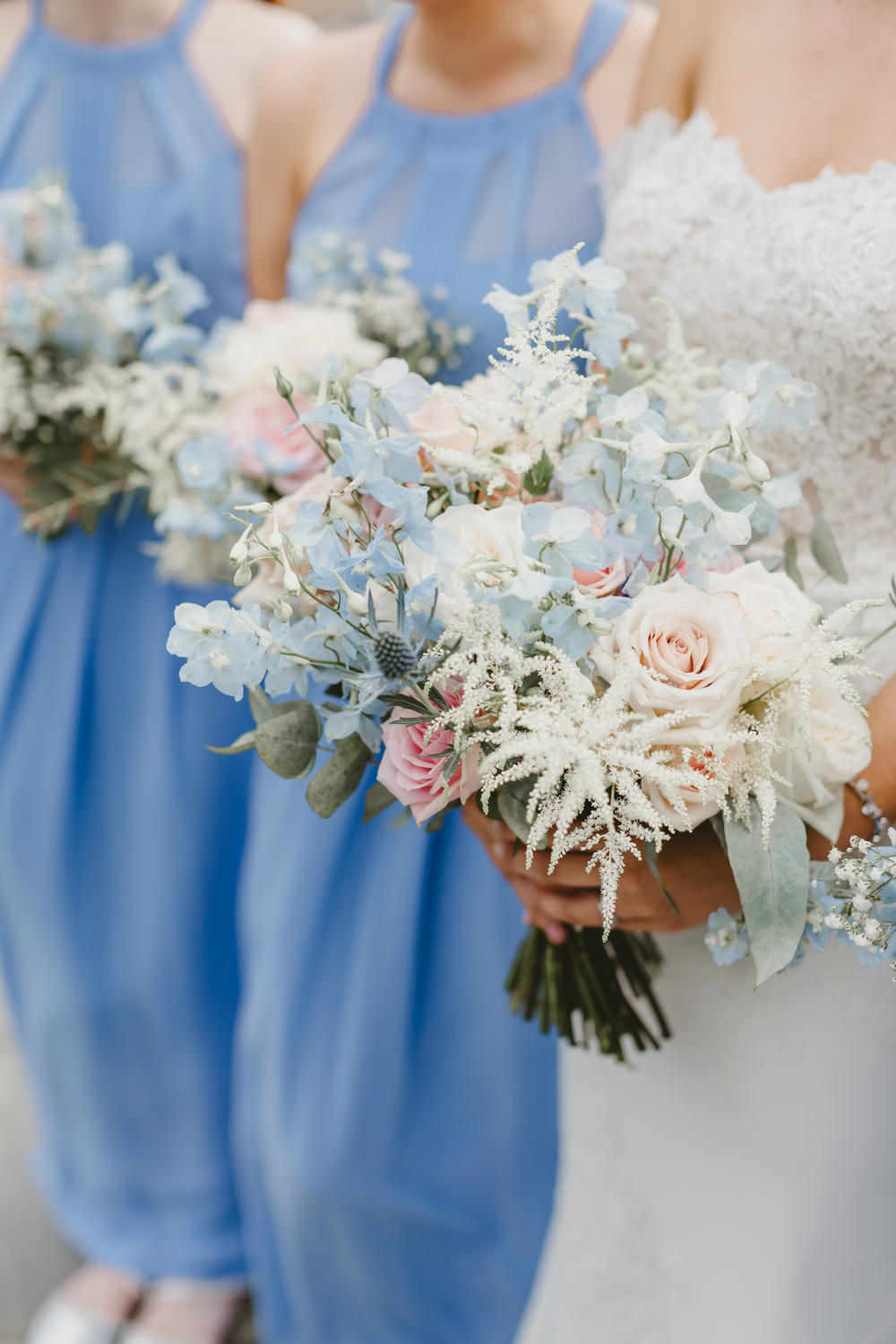 Bouquet Flowers Bride Bridal Pink Blue Rose Astilbe GG’s Yard Wedding Amy Lou Photography