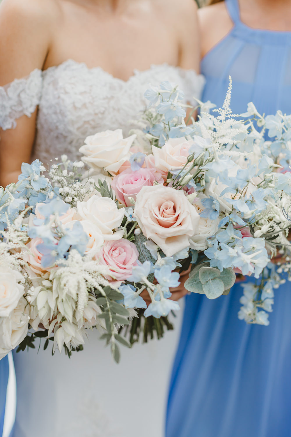 Bouquet Flowers Bride Bridal Pink Blue Rose Astilbe GG’s Yard Wedding Amy Lou Photography