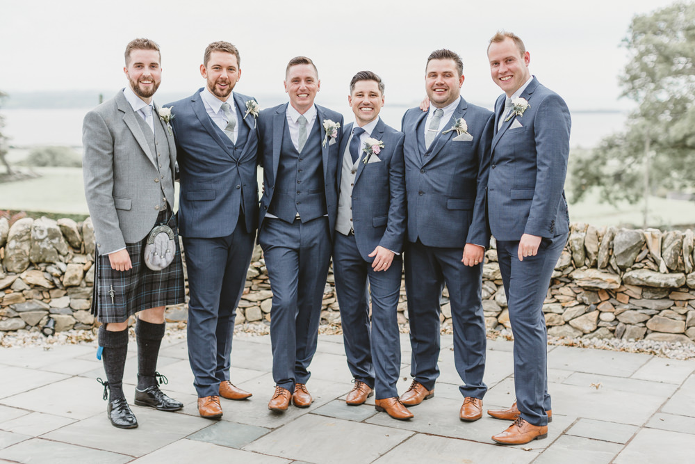 Groom Suit Groomsmen Navy Tie Waistcoat GG’s Yard Wedding Amy Lou Photography