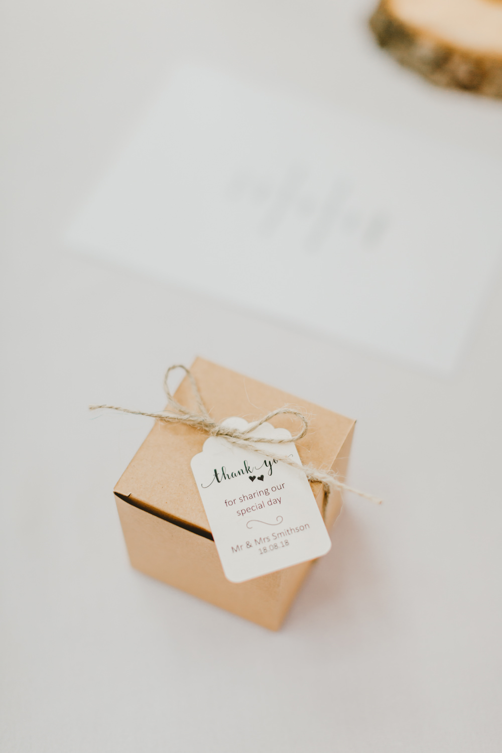 Favour Box Luggage Tag Twine GG’s Yard Wedding Amy Lou Photography