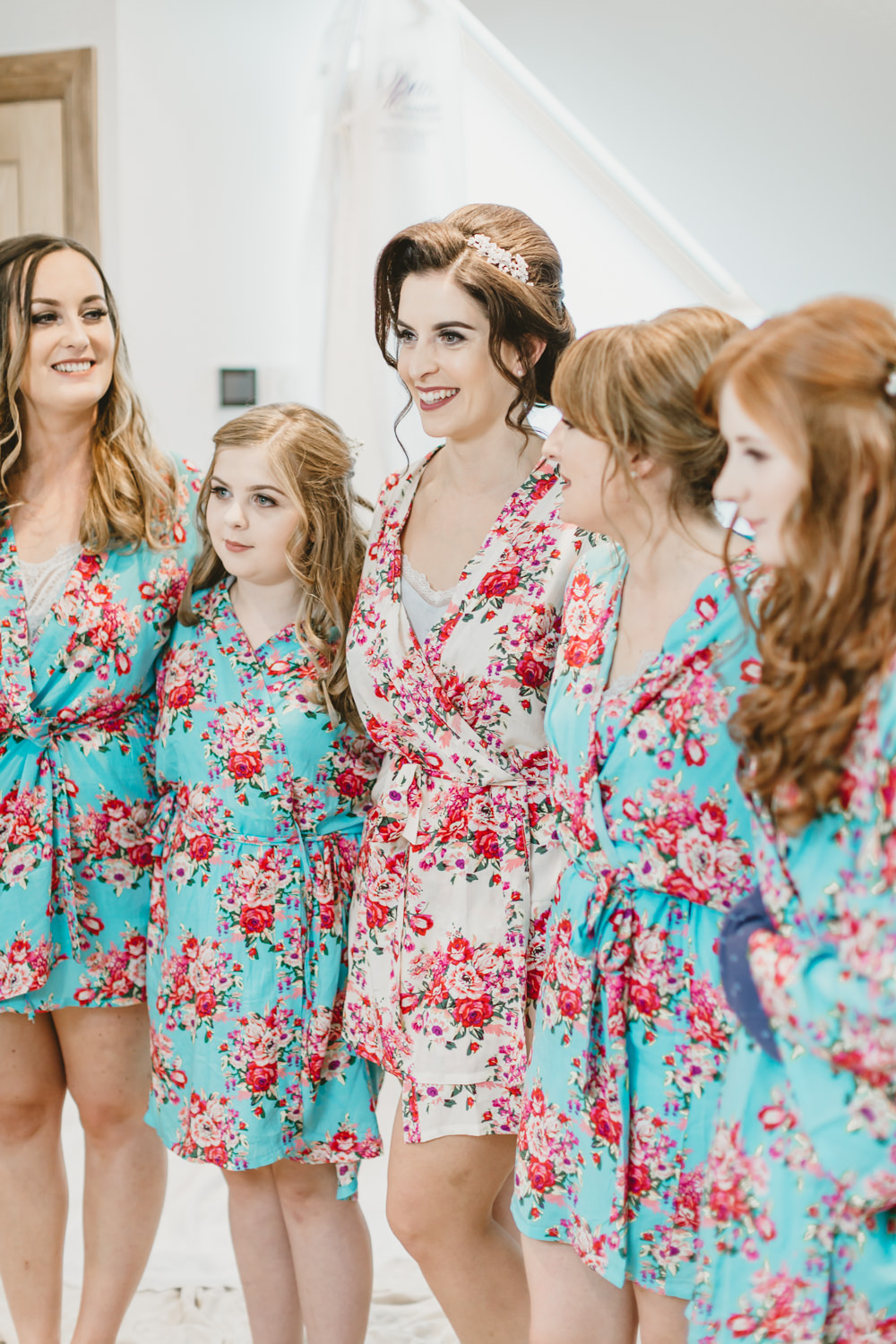 Floral Robes Dressing Gowns Bride Bridal Bridesmaids Prep GG’s Yard Wedding Amy Lou Photography