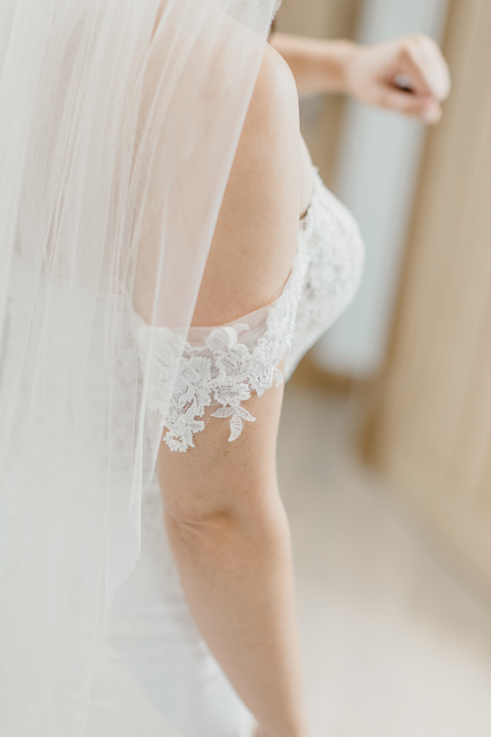 Bardot Sleeve Off Shoulder Dress Bride Bridal Gown Lace GG’s Yard Wedding Amy Lou Photography
