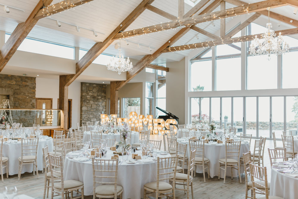 Modern Barn Reception Fairy Lights GG’s Yard Wedding Amy Lou Photography