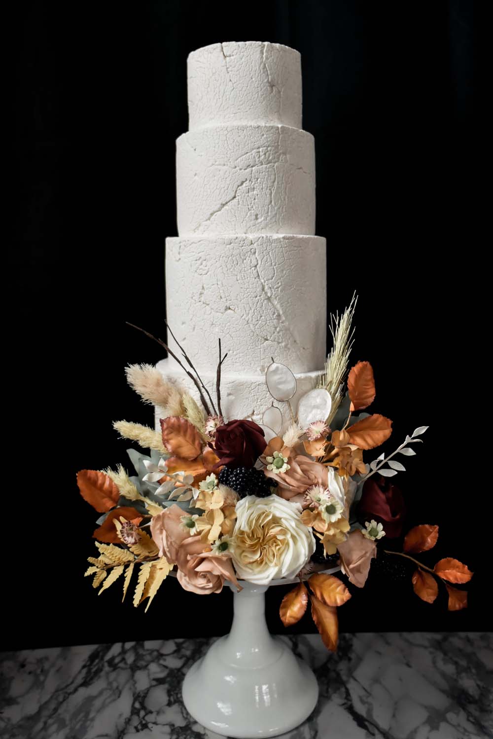 Buttercream Cake Flowers Floral Pampas Grass Leaf Leaves Orange Rose Game Of Thrones Wedding Tara Florence