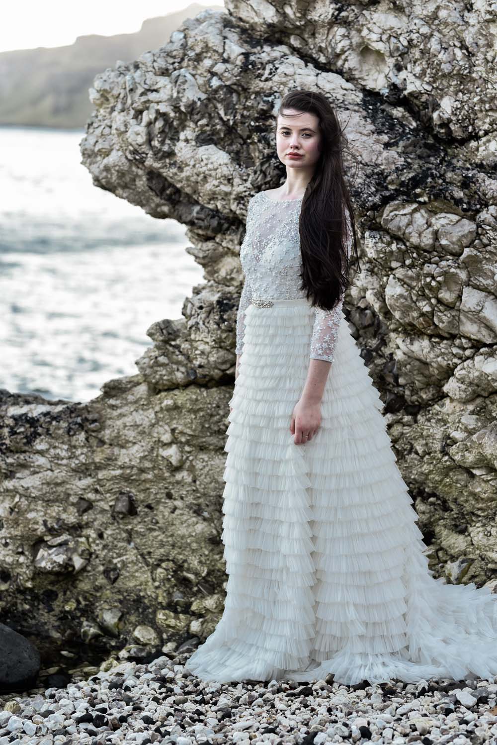 Dress Gown Bride Bridal Eliza Jane Howell Ruffle Belt Sleeves Train Game Of Thrones Wedding Tara Florence