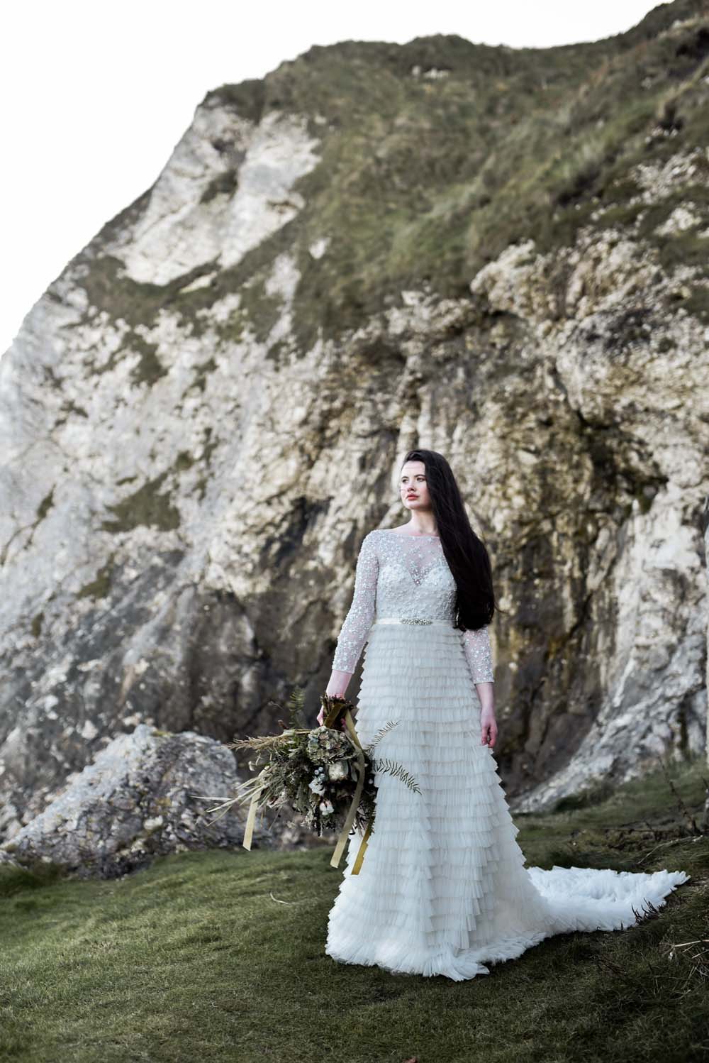 Dress Gown Bride Bridal Eliza Jane Howell Ruffle Belt Sleeves Train Game Of Thrones Wedding Tara Florence