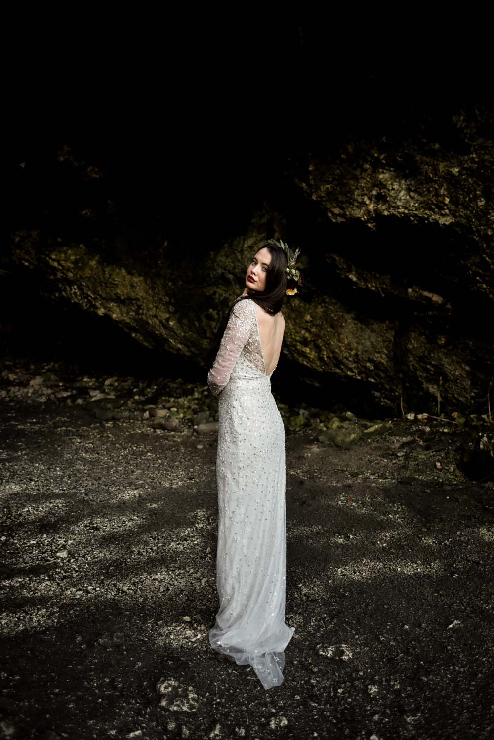 Dress Gown Bride Bridal Eliza Jane Howell Celestial Stars Starry Flower Crown Game Of Thrones Wedding Tara Florence