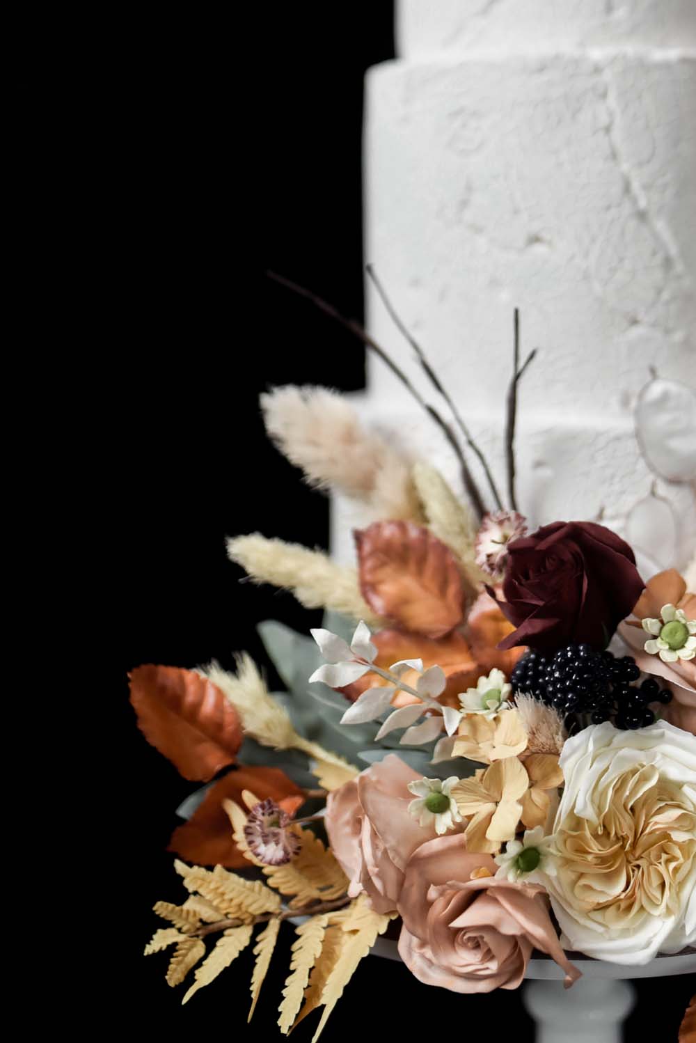Buttercream Cake Flowers Floral Pampas Grass Leaf Leaves Orange Rose Game Of Thrones Wedding Tara Florence