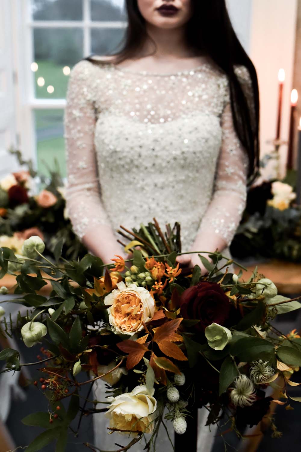 Bouquet Bride Bridal Flowers Orange Greenery Foliage Rose Leaf Leaves Game Of Thrones Wedding Tara Florence