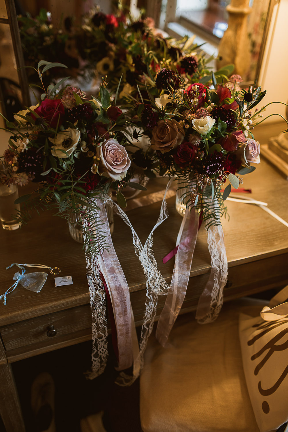 Bouquet Flowers Bride Bridal Foliage Greenery Rose Anemone Ribbons Gate Street Barn Wedding The Springles