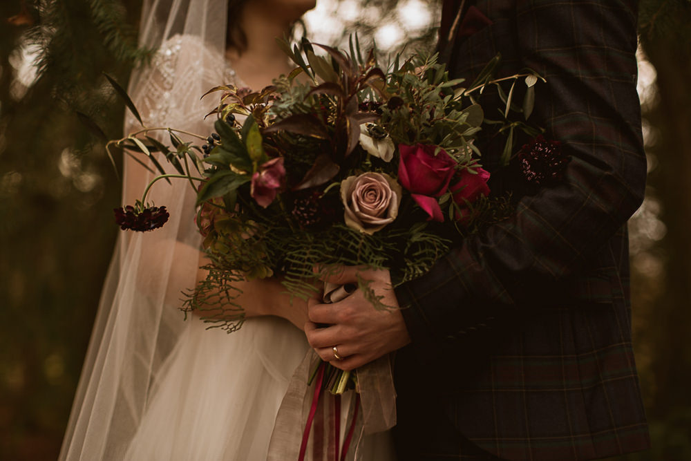 Bouquet Flowers Bride Bridal Foliage Greenery Rose Anemone Ribbons Gate Street Barn Wedding The Springles