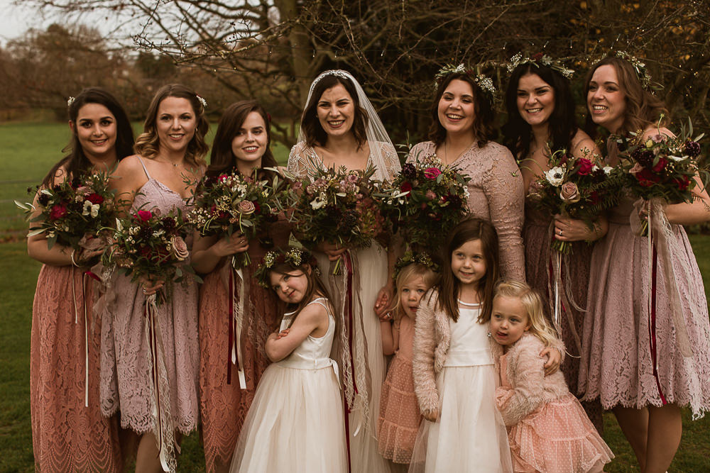 Bridesmaids Pink Coral Dress Dresses Gate Street Barn Wedding The Springles
