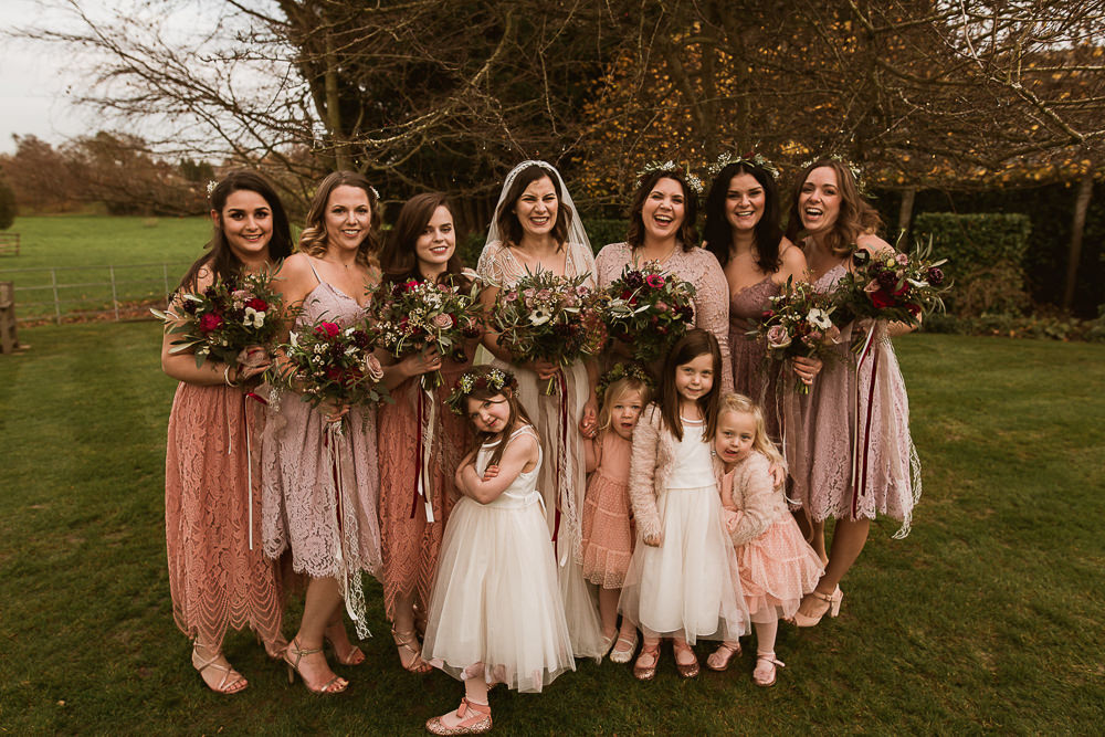 Bridesmaids Pink Coral Dress Dresses Gate Street Barn Wedding The Springles
