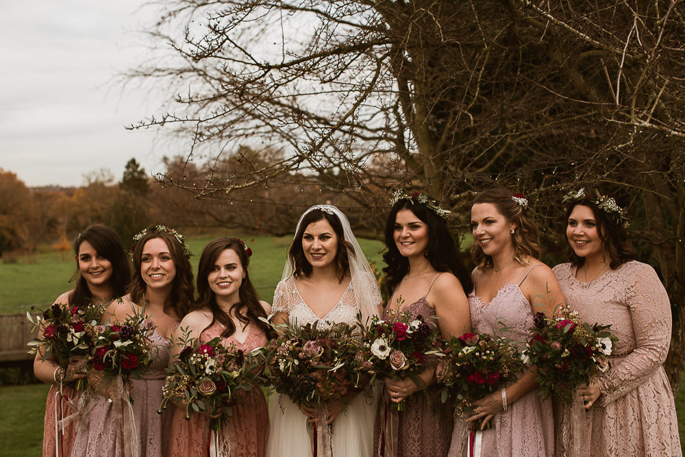 Bridesmaids Pink Coral Dress Dresses Gate Street Barn Wedding The Springles