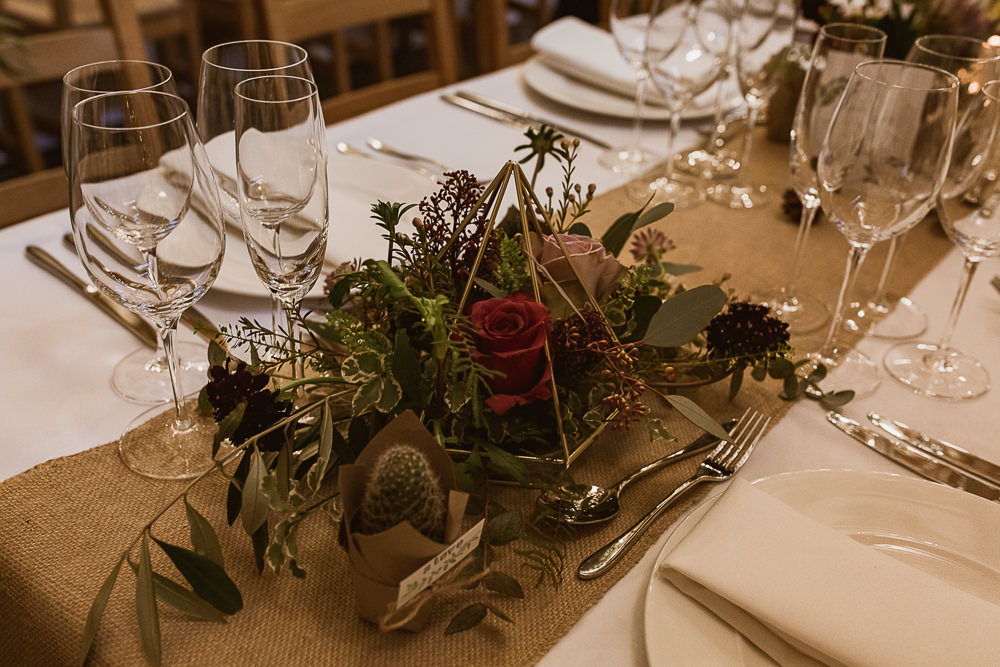 Terrarium Centrepiece Table Decor Flowers Gate Street Barn Wedding The Springles