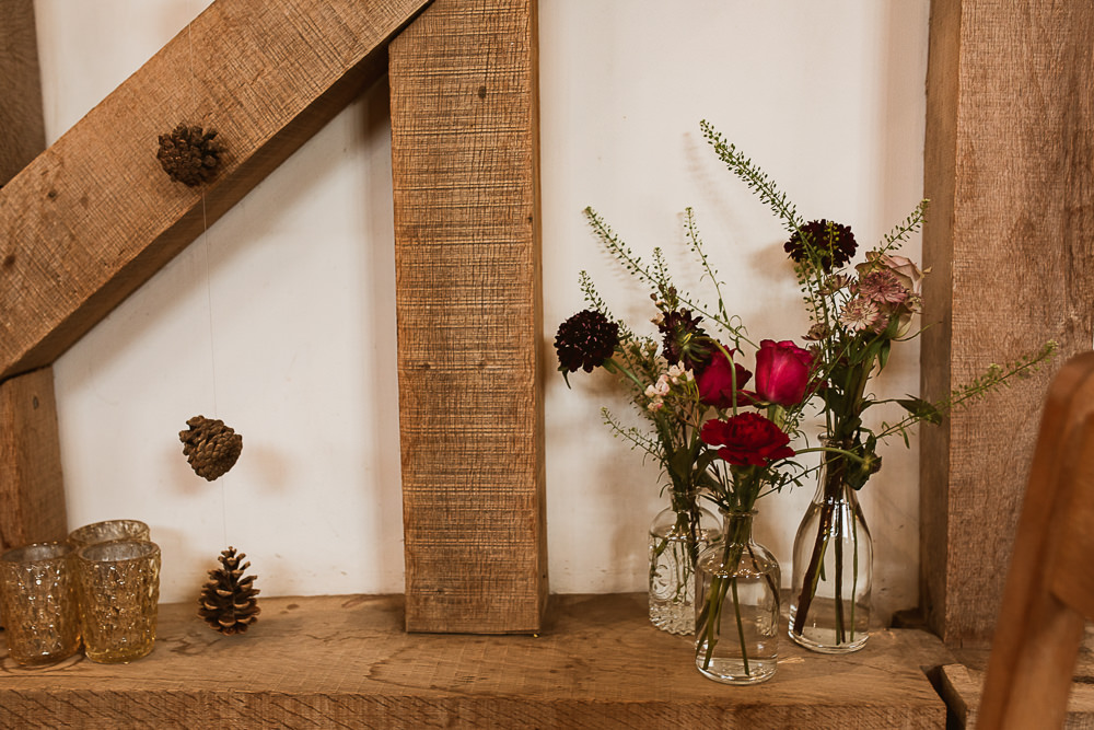 Bottle Flowers Ceremony Gate Street Barn Wedding The Springles