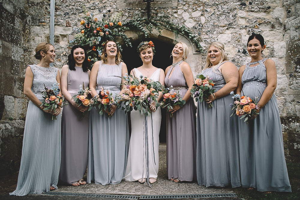 Bridesmaids Bridesmaid Dress Dresses Long Maxi Grey Gilbert Whites House Barn Wedding Carrie Lavers Photography