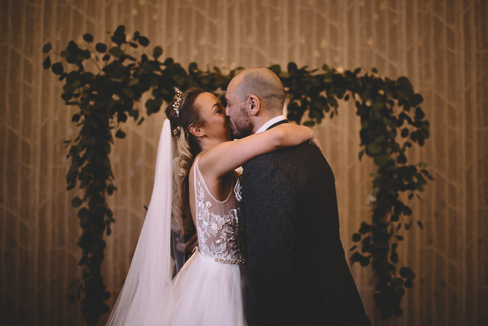 Ceremony Aisle Greenery Foliage Arrch Backdrop Banner Hampton Manor Wedding Carrie Lavers Photography