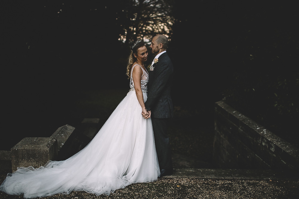 Dress Gown Bride Bridal Made With Love Embroidered Floral Tulle Skirt Straps Train Hampton Manor Wedding Carrie Lavers Photography