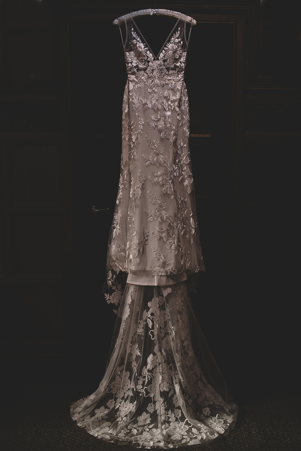 Dress Gown Bride Bridal Made With Love Embroidered Floral Tulle Skirt Straps Train Hampton Manor Wedding Carrie Lavers Photography