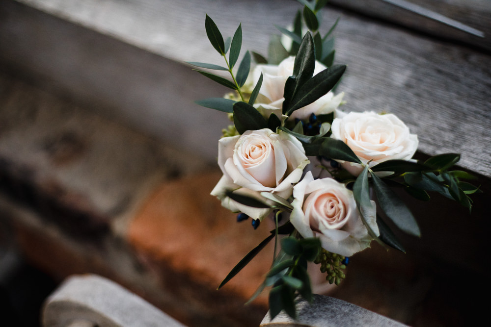 Peach Rose Foliage Hornington Manor Wedding Chris Barber Photography