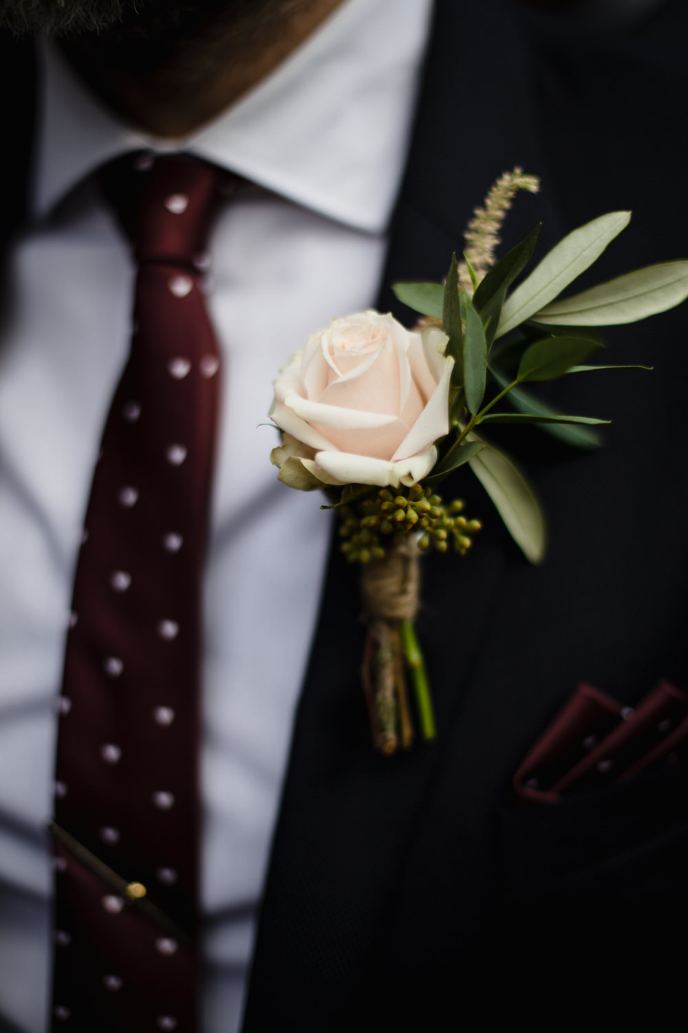 Peach Rose Buttonhole Groom Hornington Manor Wedding Chris Barber Photography