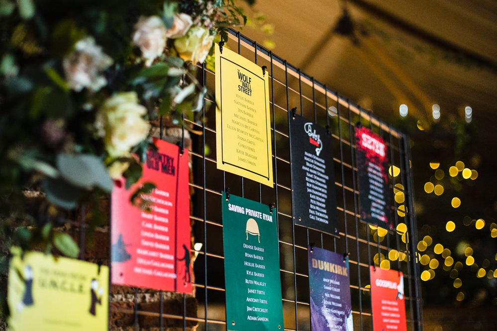 Table Plan Wire Mesh Film Seating Chart Colourful Hornington Manor Wedding Chris Barber Photography