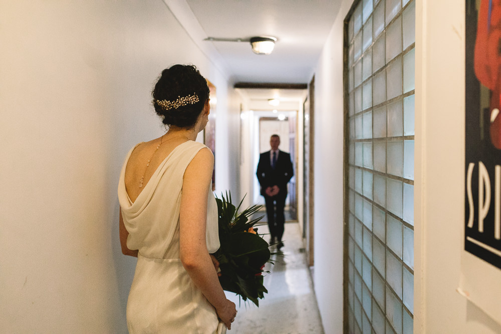 Bride Bridal Hair Vine Cowl Back Clapton Country Club Wedding Kate Jackson Photography
