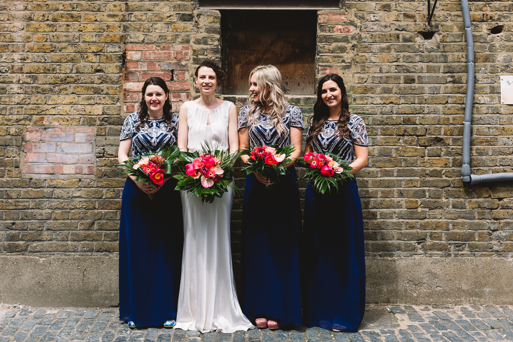 Bride Bridal Dress Gown Bias Cut Art Deco Blue Sequin Embellished Bridesmaids Maxi Clapton Country Club Wedding Kate Jackson Photography