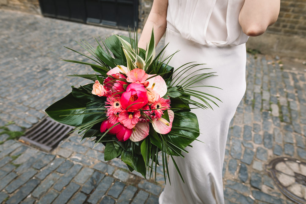 Bride Bridal Tropical Bouquet Clapton Country Club Wedding Kate Jackson Photography