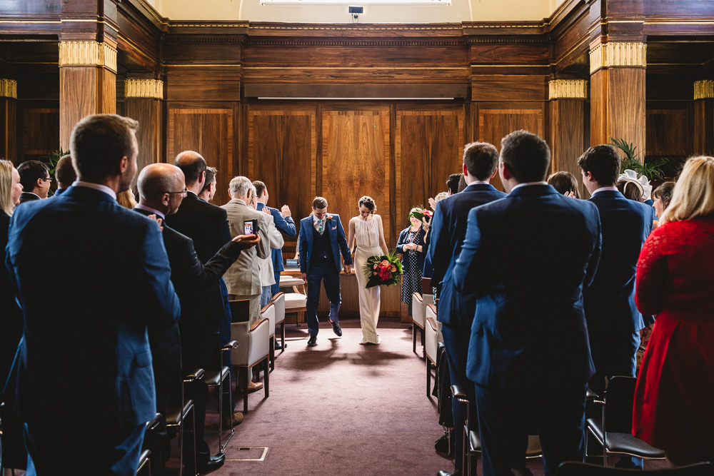 Bride Bridal Dress Gown Bias Cut Art Deco Three Piece Blue Suit Groom Clapton Country Club Wedding Kate Jackson Photography