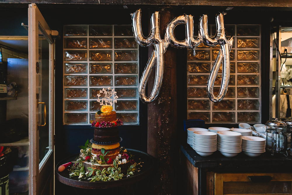 Naked Cake Flowers Foliage Fruit Yay Balloon Clapton Country Club Wedding Kate Jackson Photography