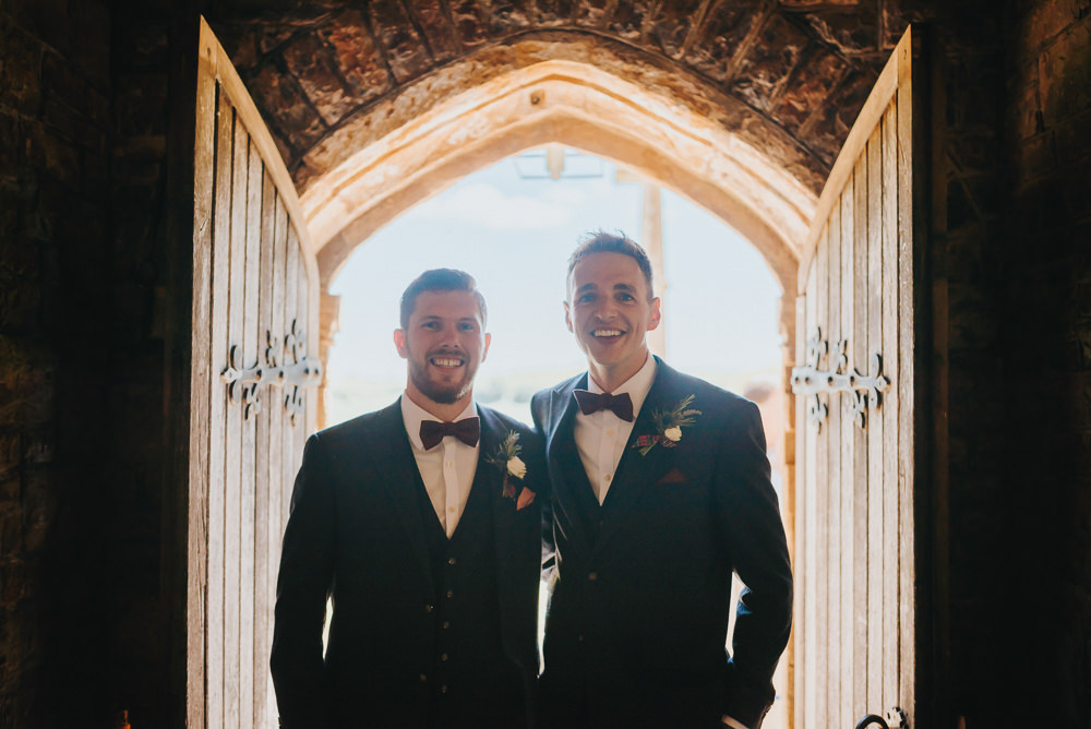 Navy Groomsmen Bow Tie Suit Kittisford Barton Wedding Joab Smith Photography