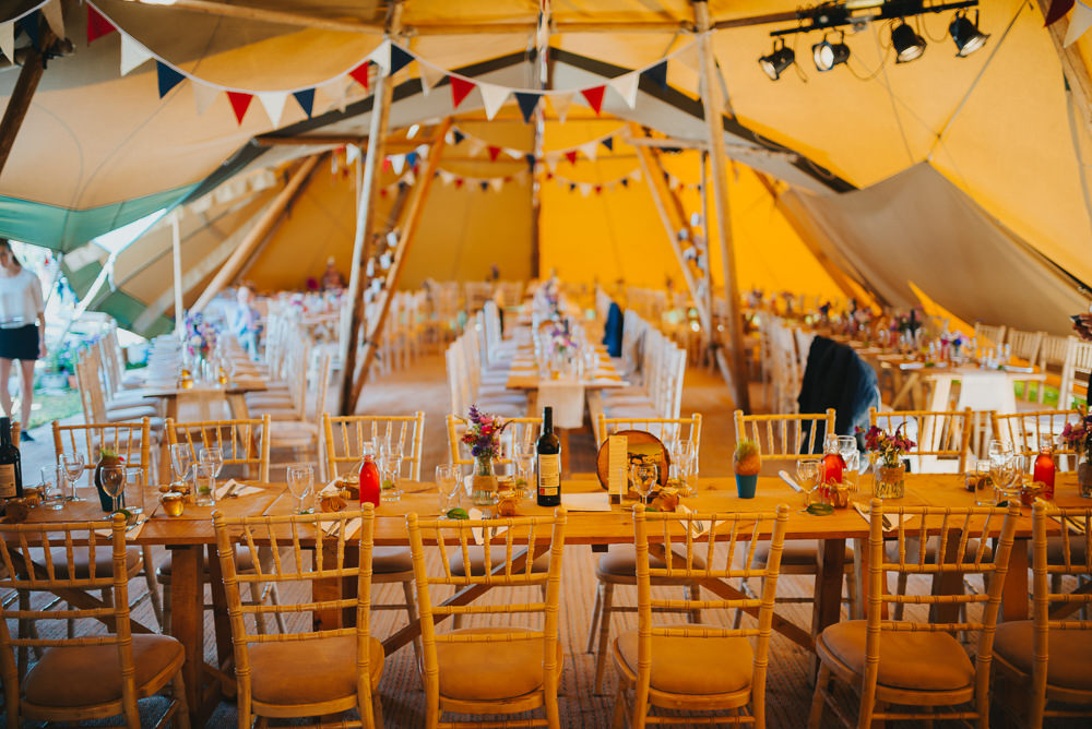 Tipi Bunting Kittisford Barton Wedding Joab Smith Photography