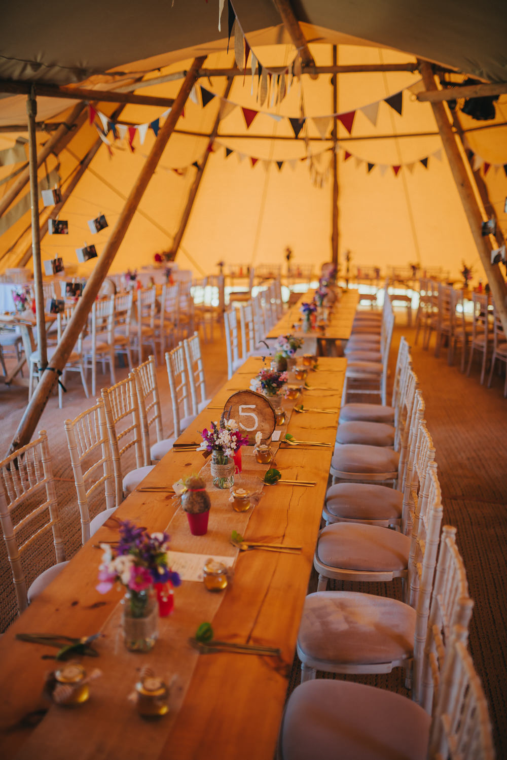 Tipi Bunting Kittisford Barton Wedding Joab Smith Photography