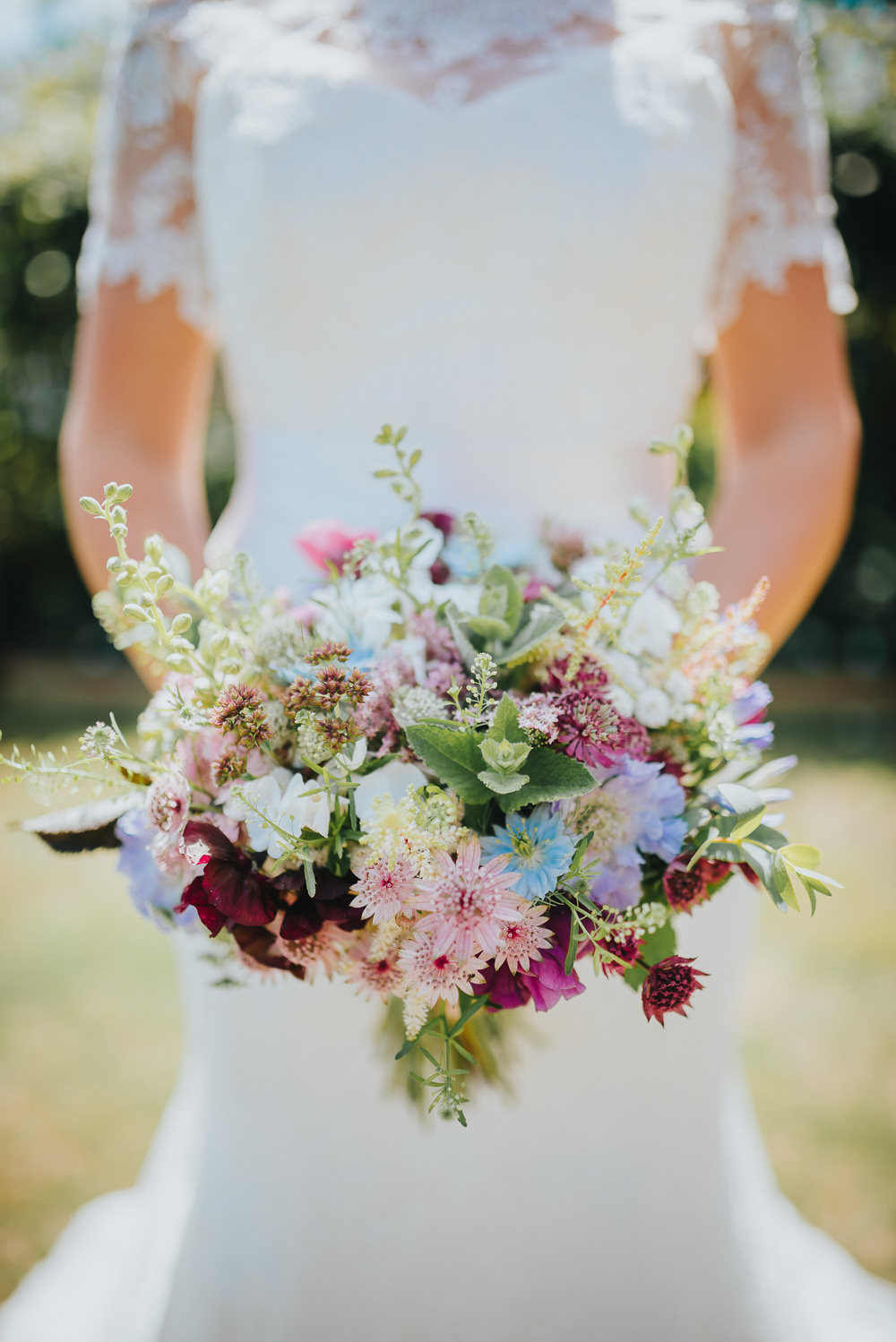 Bride Bridal Bouquet Wildflower Meadow Flowers Kittisford Barton Wedding Joab Smith Photography