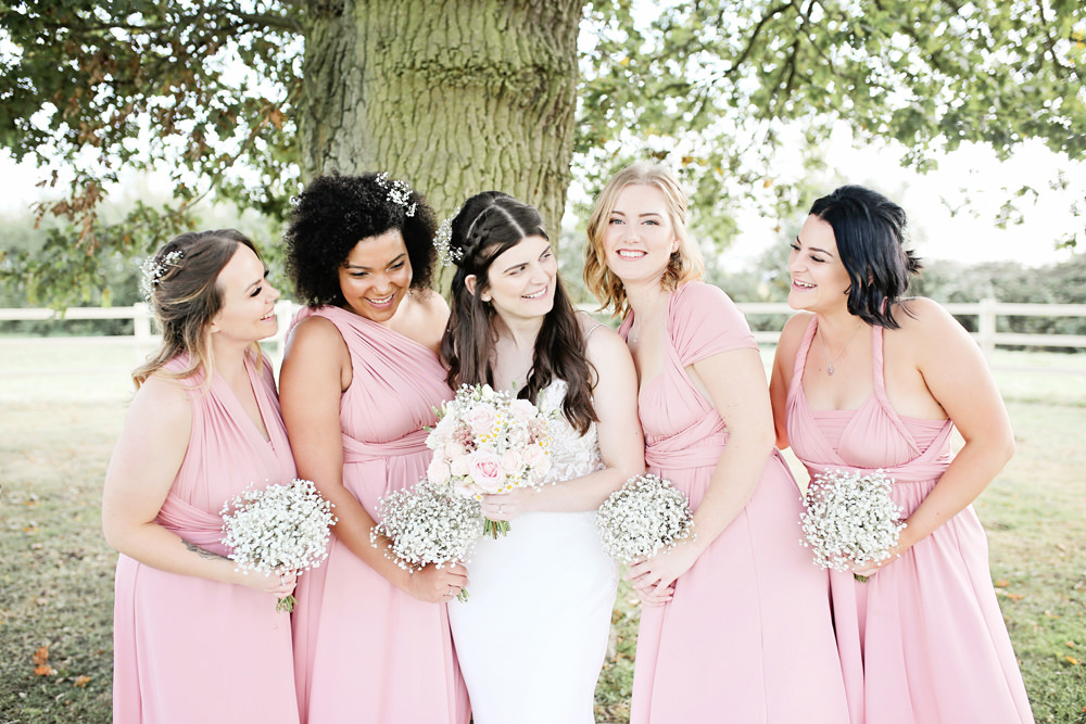 Bridesmaids Pink Bridesmaid Dress Dresses Long Maxi Multiway Milling Barn Wedding Victoria Mitchell Photography