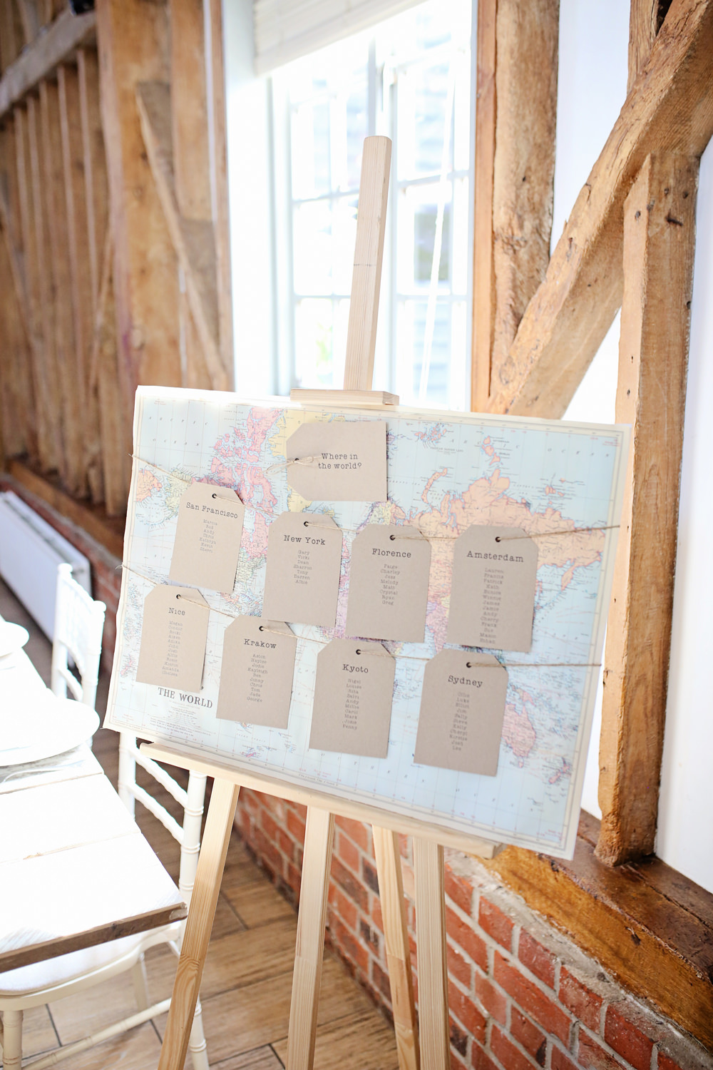 Map Travel Seating Plan Table Chart Luggage Tags Milling Barn Wedding Victoria Mitchell Photography