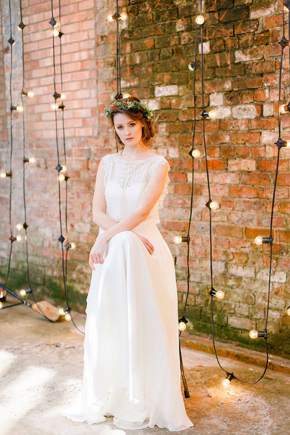 Dress Gown Bride Bridal Stelfox Bride Lace Top Skirt Natural Boho Industrial Wedding Ideas Jo Bradbury Photography