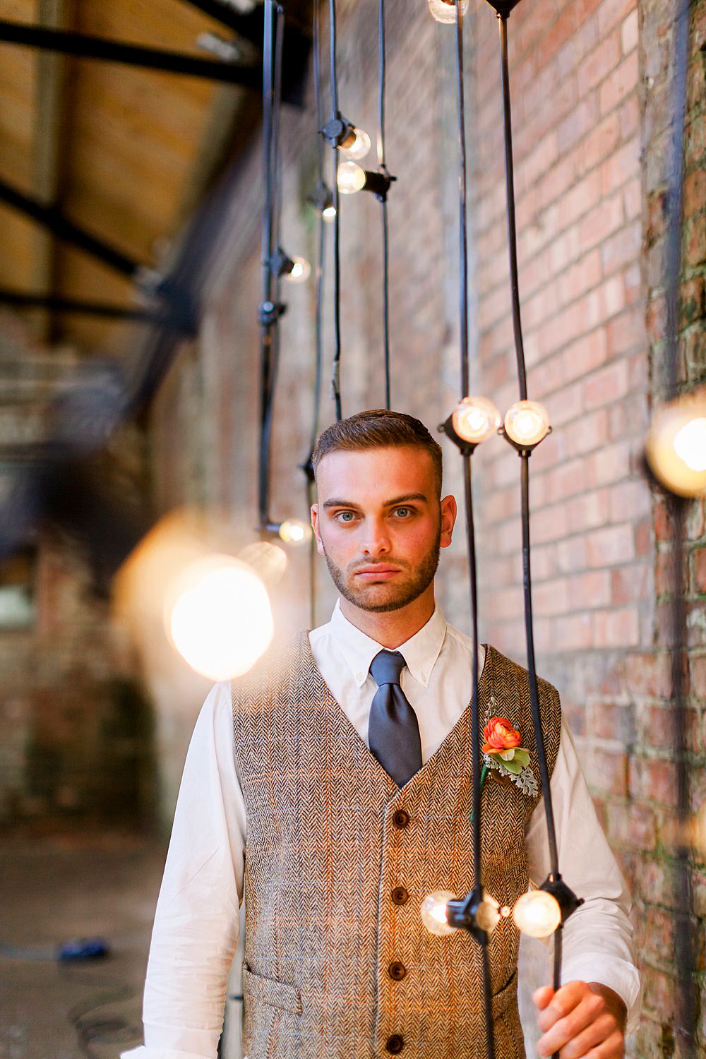 Groom Style Outfit Attire Waistcoat Natural Boho Industrial Wedding Ideas Jo Bradbury Photography