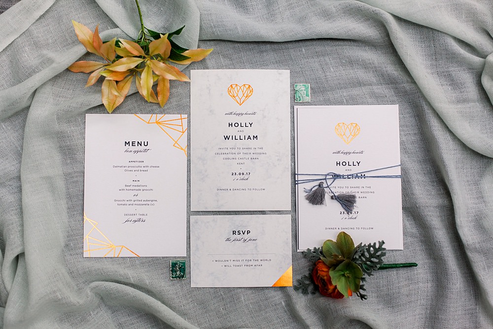 Stationery Invite Invitations Marble Gold Heart Tassel Natural Boho Industrial Wedding Ideas Jo Bradbury Photography