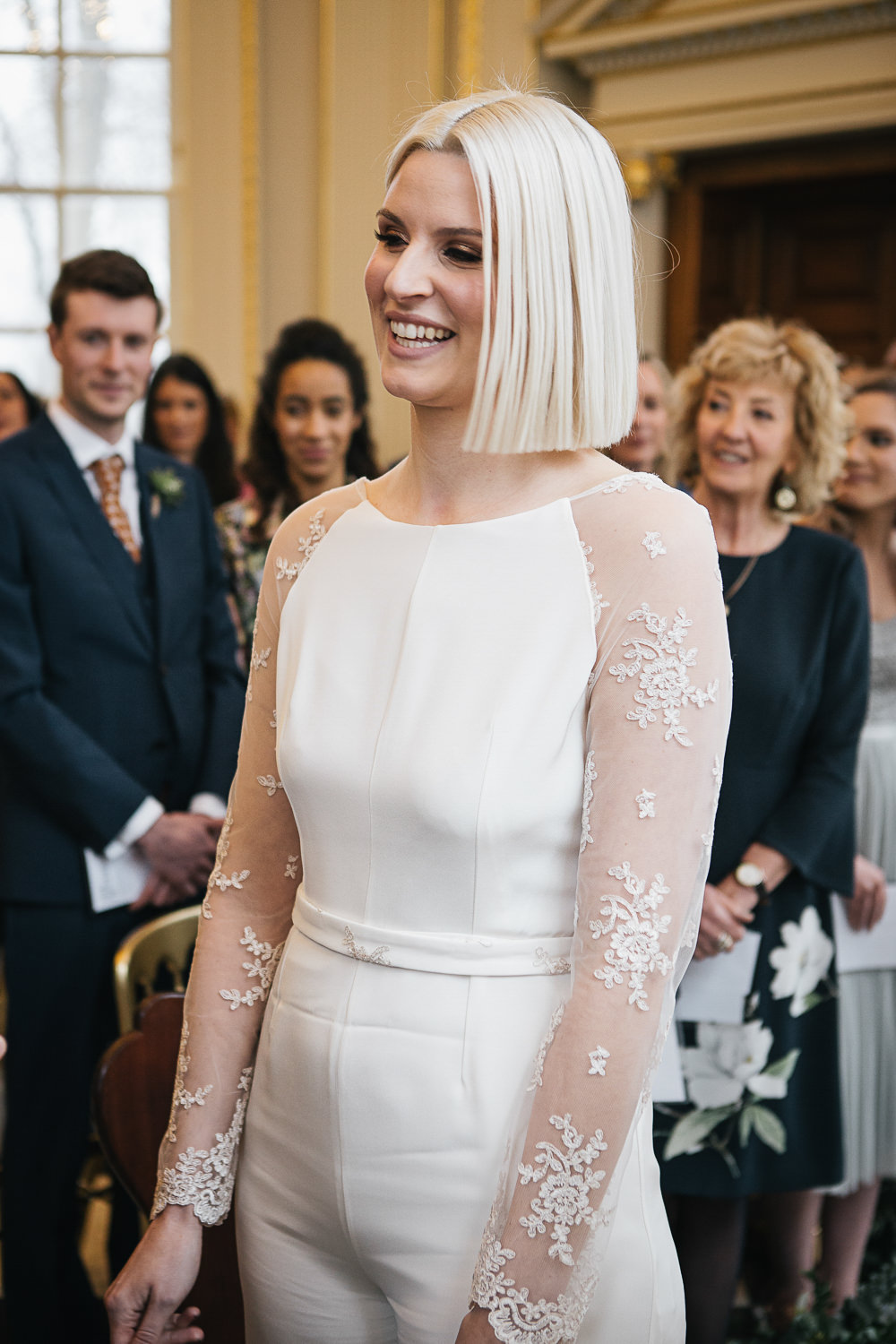 Bride Bridal House of Ollichon Jumpsuit Trousers Lace Sleeves Back Orleans House Gallery Wedding My Beautiful Bride Photography