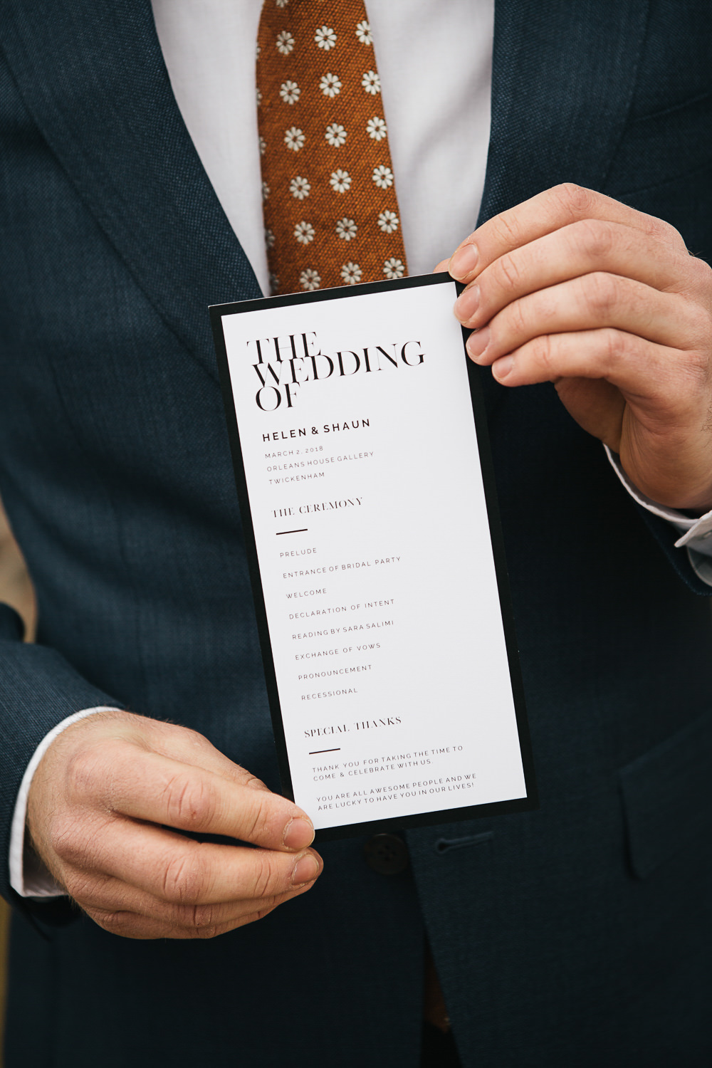 Stationery Modern Graphic Order Day Service Orleans House Gallery Wedding My Beautiful Bride Photography