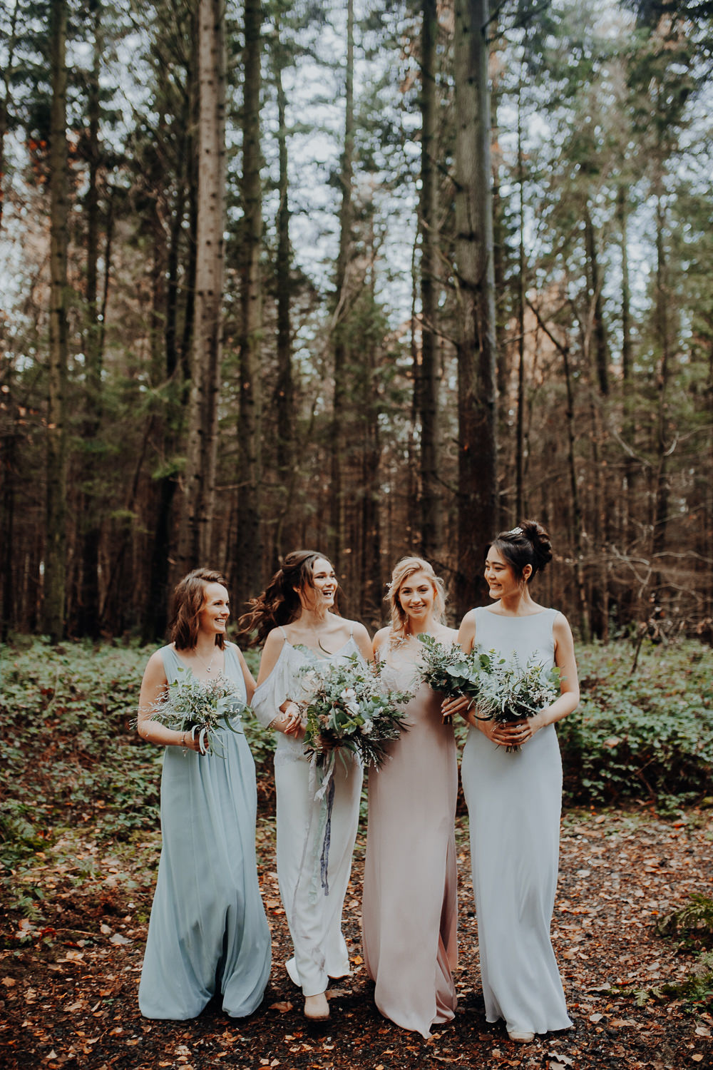 Bridesmaids Bridesmaid Dresses Pastel Dress Outdoor Woodland Wedding Ideas Geometric Meraki Wedding Photography