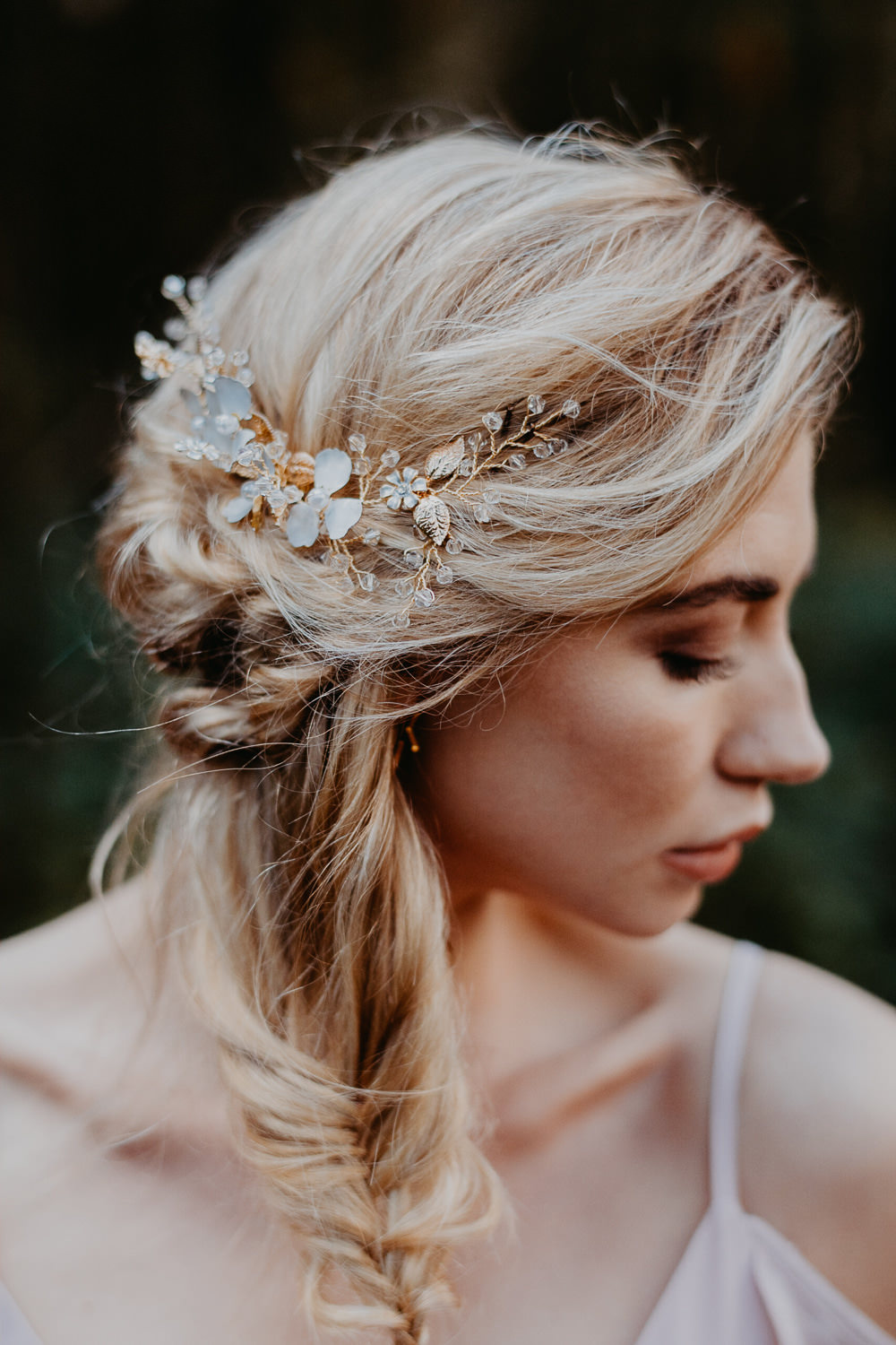 Hair Bride Bridal Bridesmaid Style Up Do Plait Braid Accessory Gold Outdoor Woodland Wedding Ideas Geometric Meraki Wedding Photography
