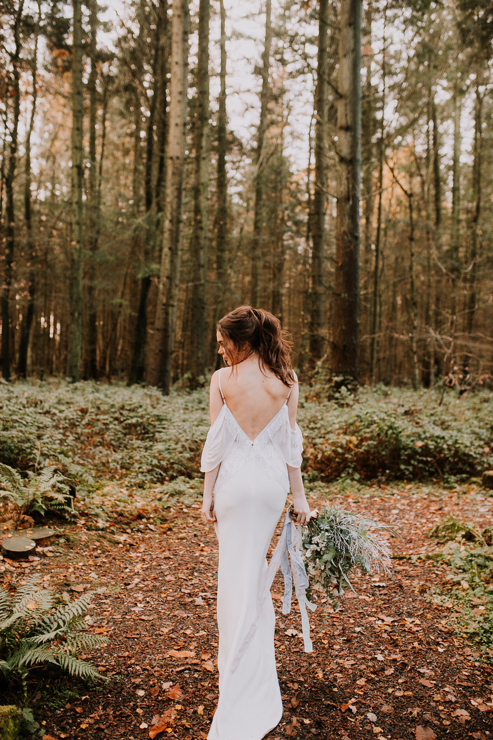 Bride Bridal Dress Gown Bohemian Flowing Tassel Fringe Outdoor Woodland Wedding Ideas Geometric Meraki Wedding Photography